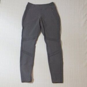 Athleta Leggings Womens 4T Gray Nylon Spandex Four Zipped Pockets Pull-on Ankle